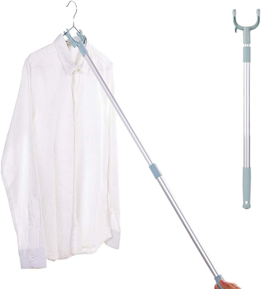 Extendable Telescopic Clothes Fork, Adjustable Laundry Hanging Fork with Hook (random color) - Image 5
