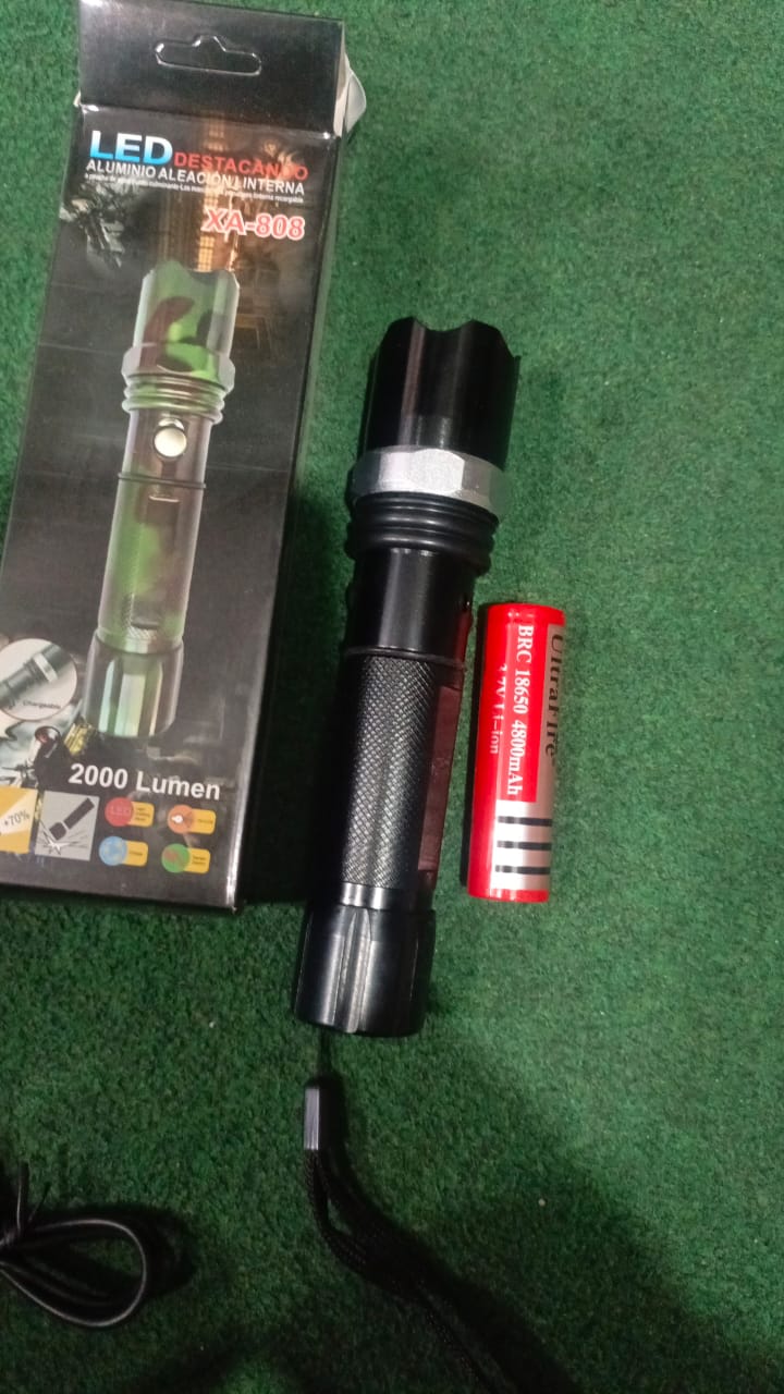 XA-808 High Quality Metal body USB Rechargeable LED Flashlights Zoomable Multifunction Zoom High Lumens for Emergencies, Outdoor , home and hiking
