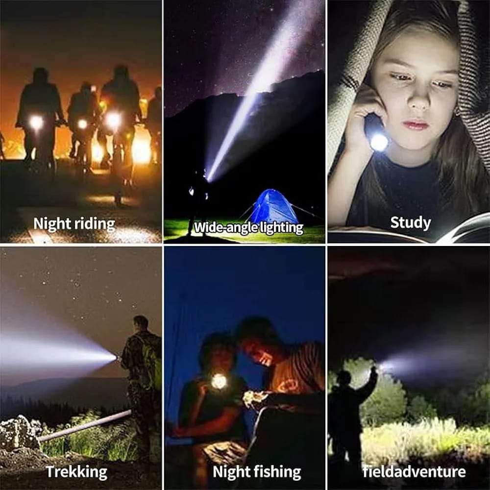 Rechargeable Tactical Flashlight High Lumens, Brightest Flashlights for Emergencies Camping COB Sidelight, Zoomable Multicolor Lenses Flashlight Hiking Hunting - Image 2
