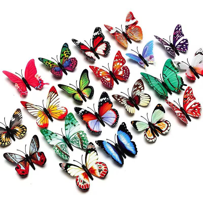 Pack of 12 3D Simulation Butterfly Fridge Magnet Decoration Craft buterfly magnets Butterfly Picks Ornaments Wall Decor (Random Design) - Image 3