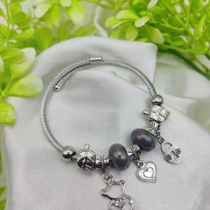1 Piece Imported Pandora Charm Bracelet with Elegant Pearl Accents and Cute Charms | Best Quality Bracelet For Girls & Women | Girls & Women Jewellery