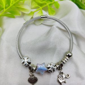 1 Piece Imported Elegant Pandora-Style Charm Bracelet - Starry Opalescent Design