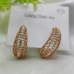 Imported Elegant Hollow Heart Design Gold-Plated Hoop Earrings - Luxurious Gold Finish