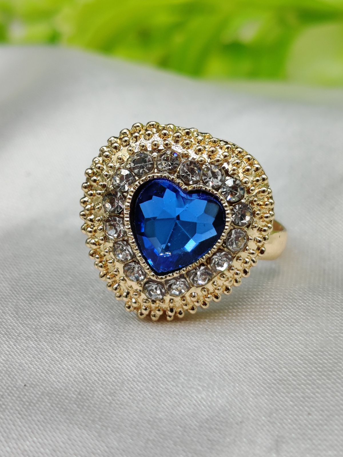 1 Piece Imported Heartfelt Elegance Blue Crystal Ring | Adjustable Ring Timeless Charm ?? - Image 3