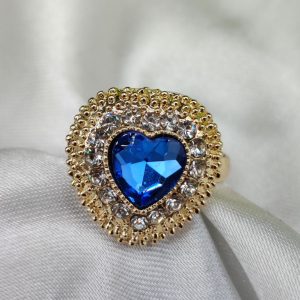 1 Piece Imported Heartfelt Elegance Blue Crystal Ring | Adjustable Ring Timeless Charm ??