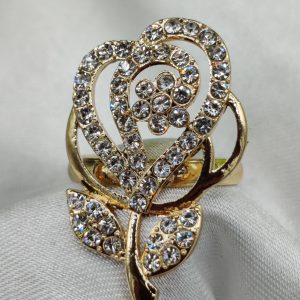 1 Piece Imported Sparkling Floral Elegance Adjustable Ring