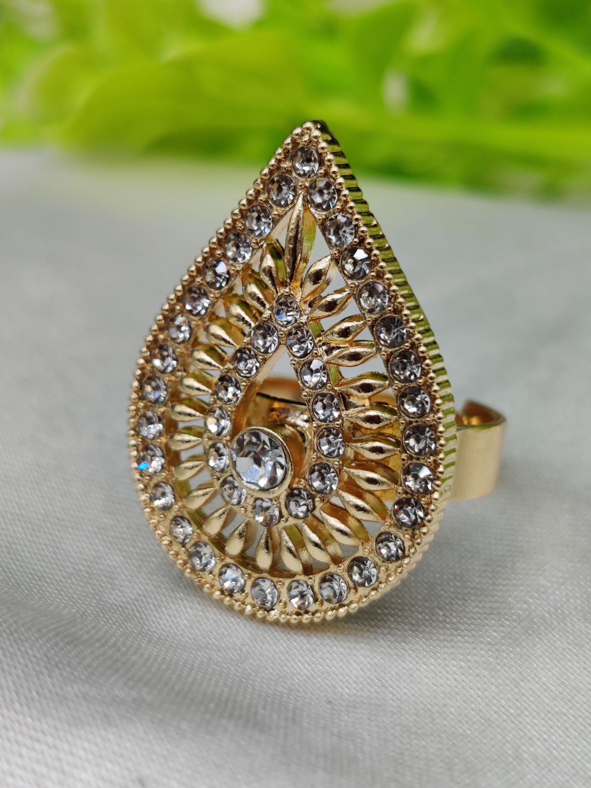 1 Piece Import Radiant Teardrop Crystal Embellished Ring | Ring For Every Occasion