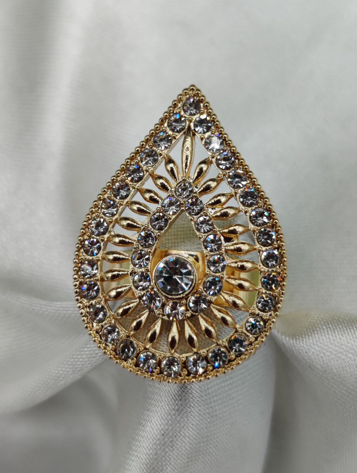 1 Piece Import Radiant Teardrop Crystal Embellished Ring | Ring For Every Occasion - Image 2