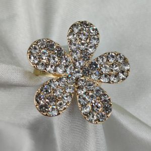 1 Piece Imported Sparkling Floral Crystal Ring Radiant Elegance in Every Petal! | Luxurious Design Ring | Adjustable Ring | Ring For Girls & Women
