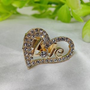 1 Piece Imported Radiant Love Heart Crystal Ring - Shimmer with Elegance | Luxurious Design Ring | Adjustable Ring | Ring For Girls & Women