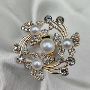 1 Piece Imported Exquisite Floral Pearl Ring  A Symphony of Elegance and Sparkle ?? | Luxurious Design Ring | Adjustable Ring | Ring For Girls & Women