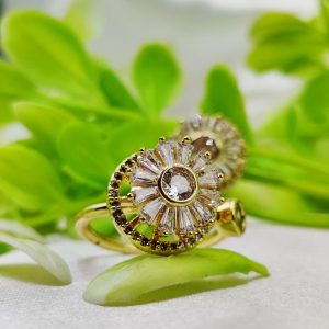 1 Piece Elegant Moveable Radiance Sunflower Ring  Timeless Sparkle ?? | Luxurious Design Ring | Adjustable Ring | Ring For Girls & Women ?