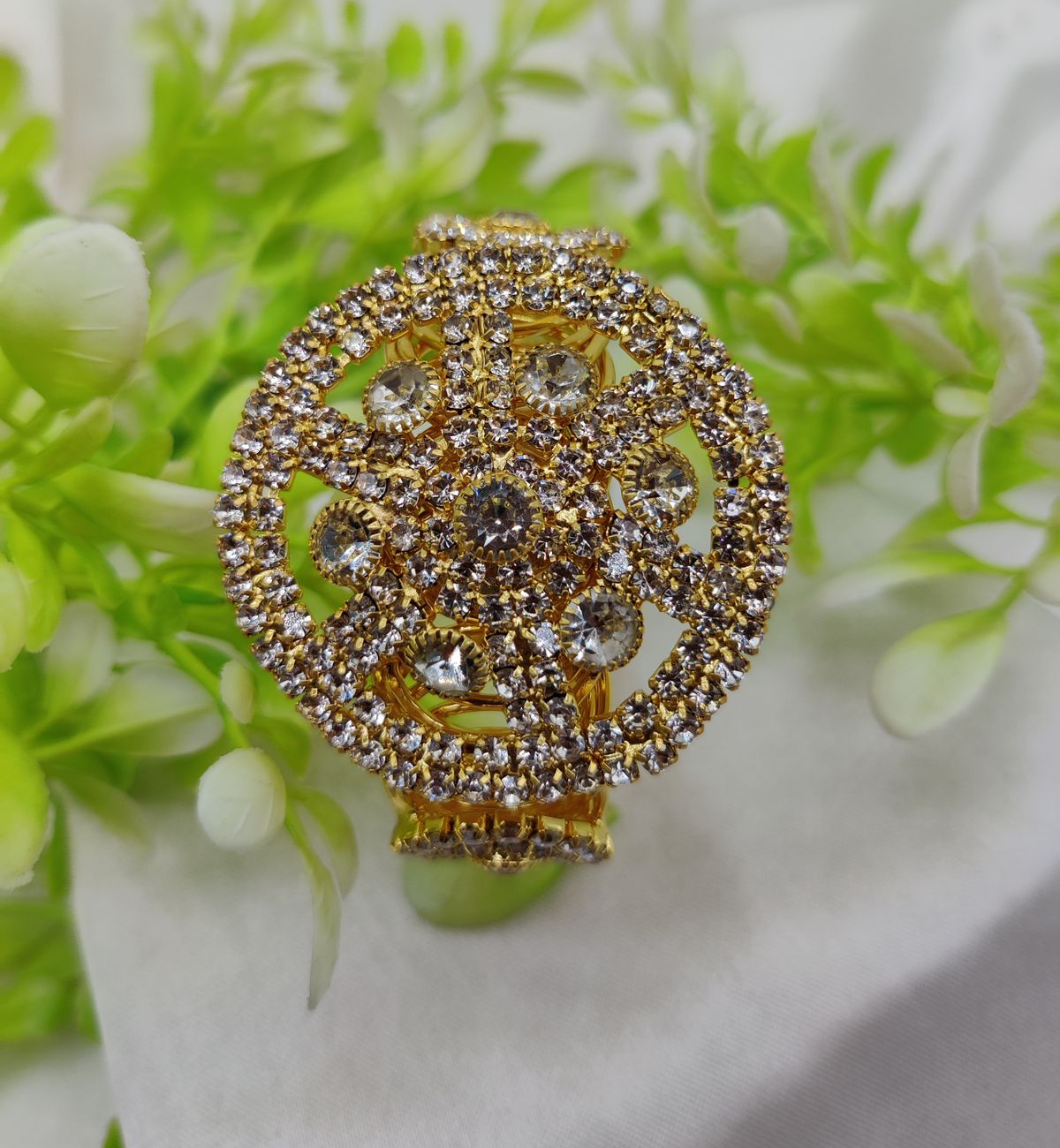Imported Radiant Crystal Golden Wheel Bracelet Adjustable Bracelet Best Quality Artificial Bracelet For Girls & Women