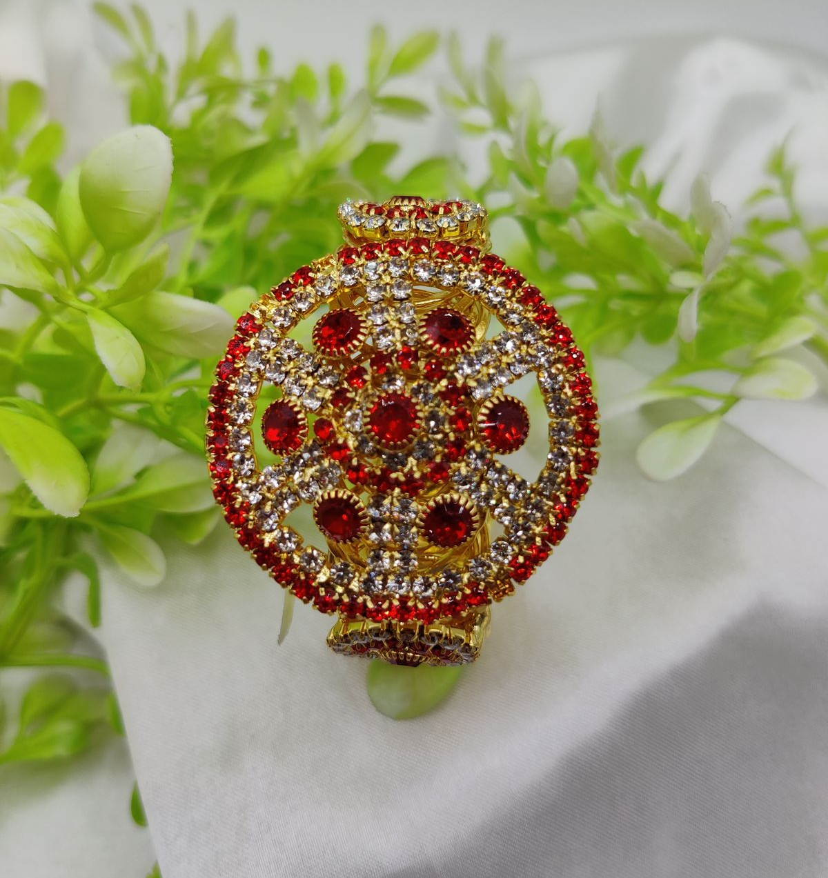 Imported Radiant Crystal Golden Wheel Bracelet Adjustable Bracelet Best Quality Artificial Bracelet For Girls & Women - Image 2