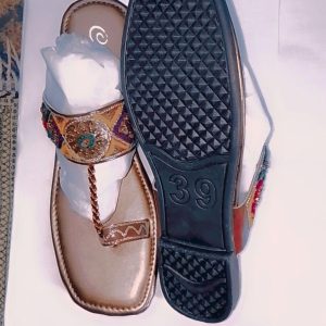Kolhapuri Chappal Design No. 25-75  Elegant Beige Color Traditional Footwear (With Box )