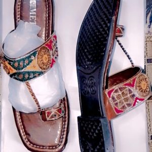 Kolhapuri Slipper Design No. 25-76  Classic Beige Traditional Footwear (With Box )