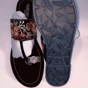 Kolhapuri Slipper Design No. 25-79  Classic Black Handcrafted Footwear (With Box )