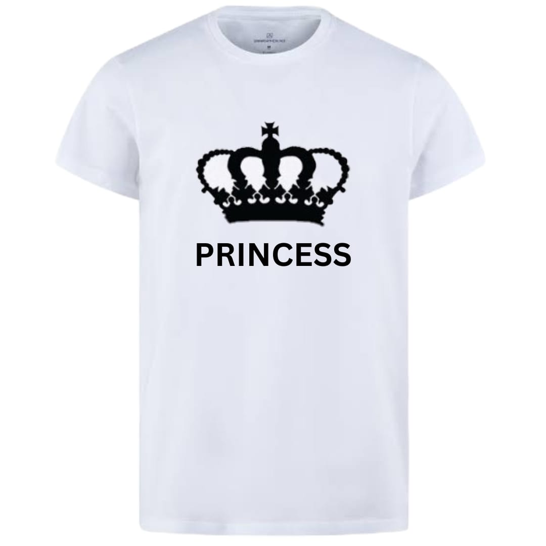 Combo Of Prince & Princes Style White T-Shirt with Cute Design - Prince & Princess Design T-Shirts Best Quality T-Shirts For Girls | T-Shirt For Women - T-Shirt For Boy | T-Shirt For Men | Princes T-Shirts | Prince Design T-Shirt - Image 3