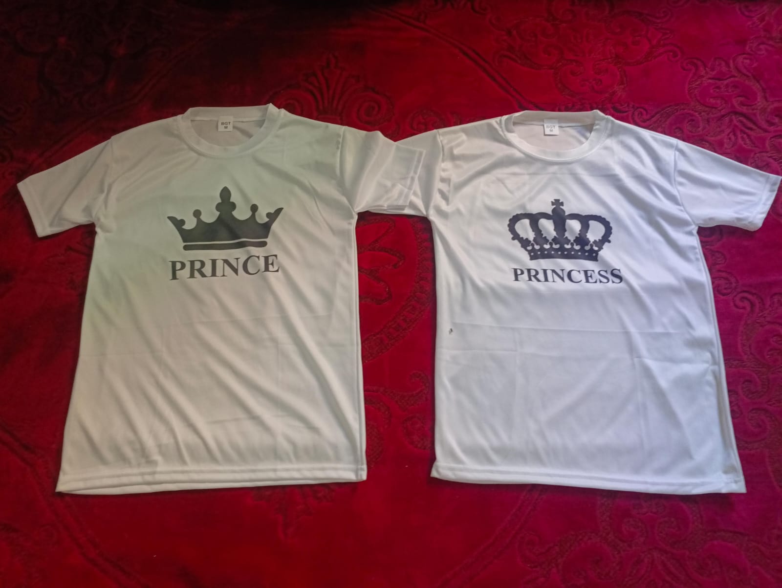 Combo Of Prince & Princes Style White T-Shirt with Cute Design - Prince & Princess Design T-Shirts Best Quality T-Shirts For Girls | T-Shirt For Women - T-Shirt For Boy | T-Shirt For Men | Princes T-Shirts | Prince Design T-Shirt - Image 5