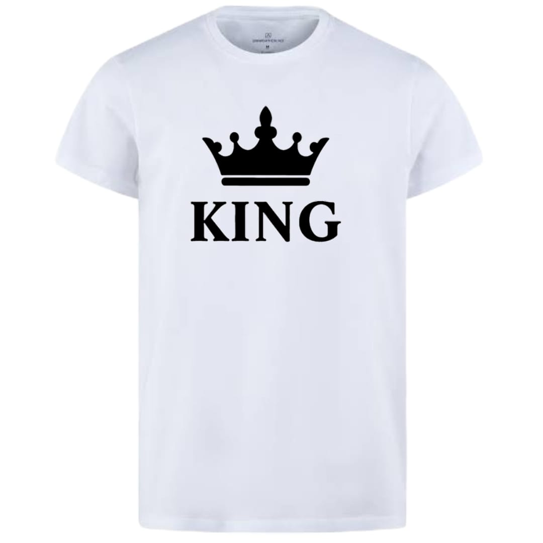 Combo Of King & Queen Style White T-Shirt with Cute Design - King & Queen Design T-Shirts Best Quality T-Shirts For Girls | T-Shirt For Women - T-Shirt For Boy | T-Shirt For Men | Queen T-Shirts | King Design T-Shirt - Image 3