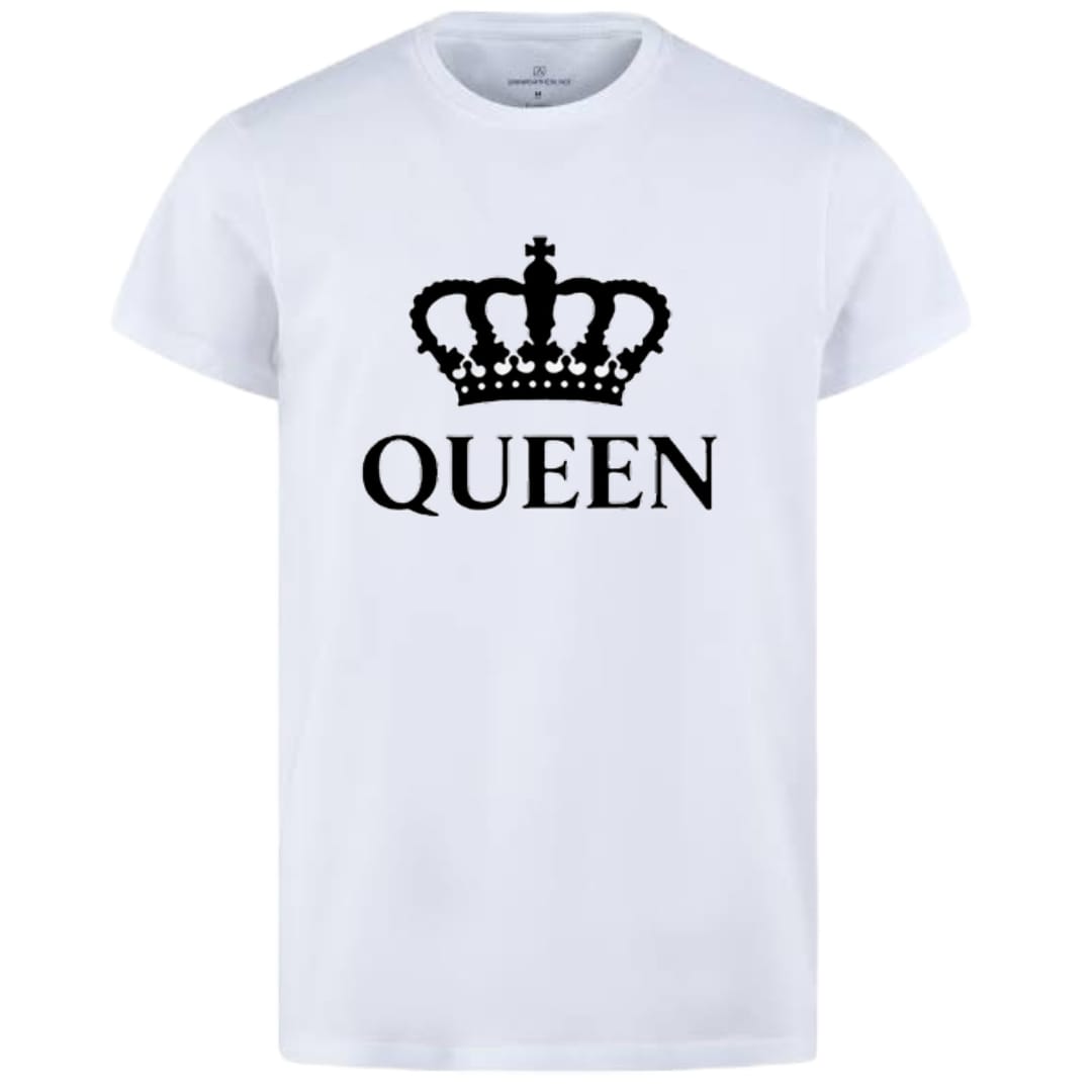 Combo Of King & Queen Style White T-Shirt with Cute Design - King & Queen Design T-Shirts Best Quality T-Shirts For Girls | T-Shirt For Women - T-Shirt For Boy | T-Shirt For Men | Queen T-Shirts | King Design T-Shirt