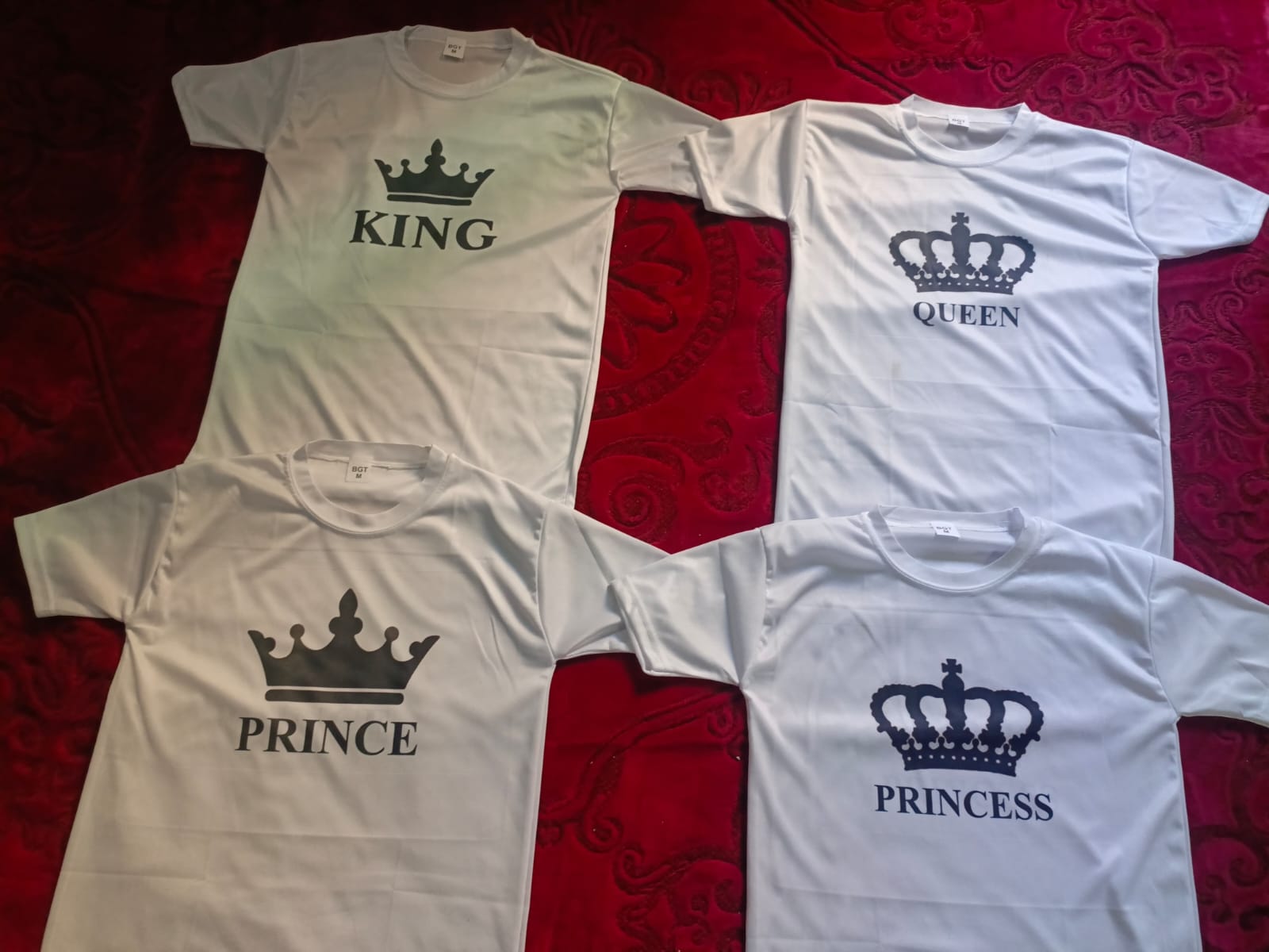Combo Of King, Queen, Prince & Princes Style White T-Shirt with Cute Design Best Quality T-Shirts For Girls | T-Shirt For Women - T-Shirt For Boy | T-Shirt For Men - Image 5