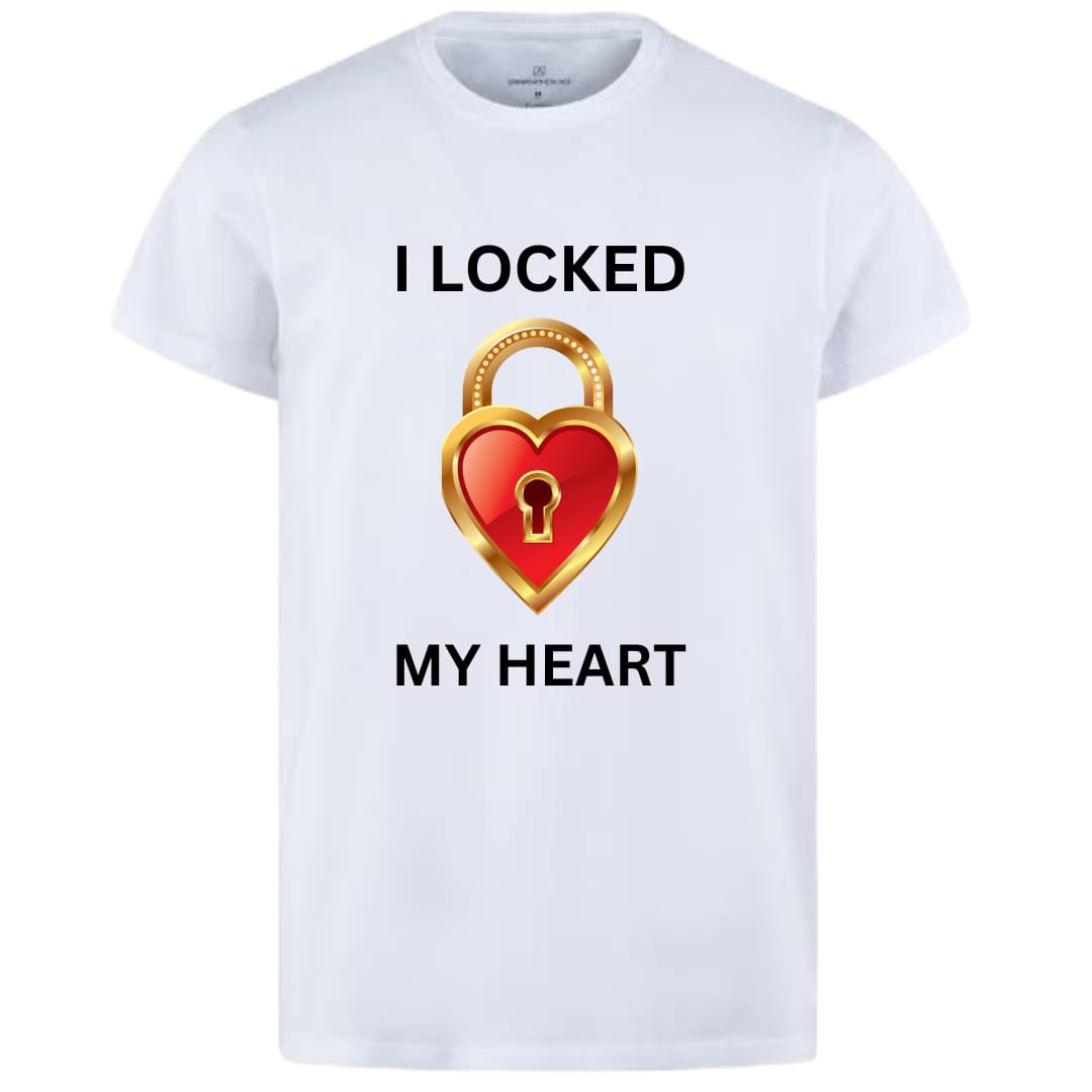 The Key & My Heart Style White T-Shirt - Key & Heart Design T-Shirts Best Quality T-Shirts For Girls | T-Shirt For Women - T-Shirt For Men - Image 5