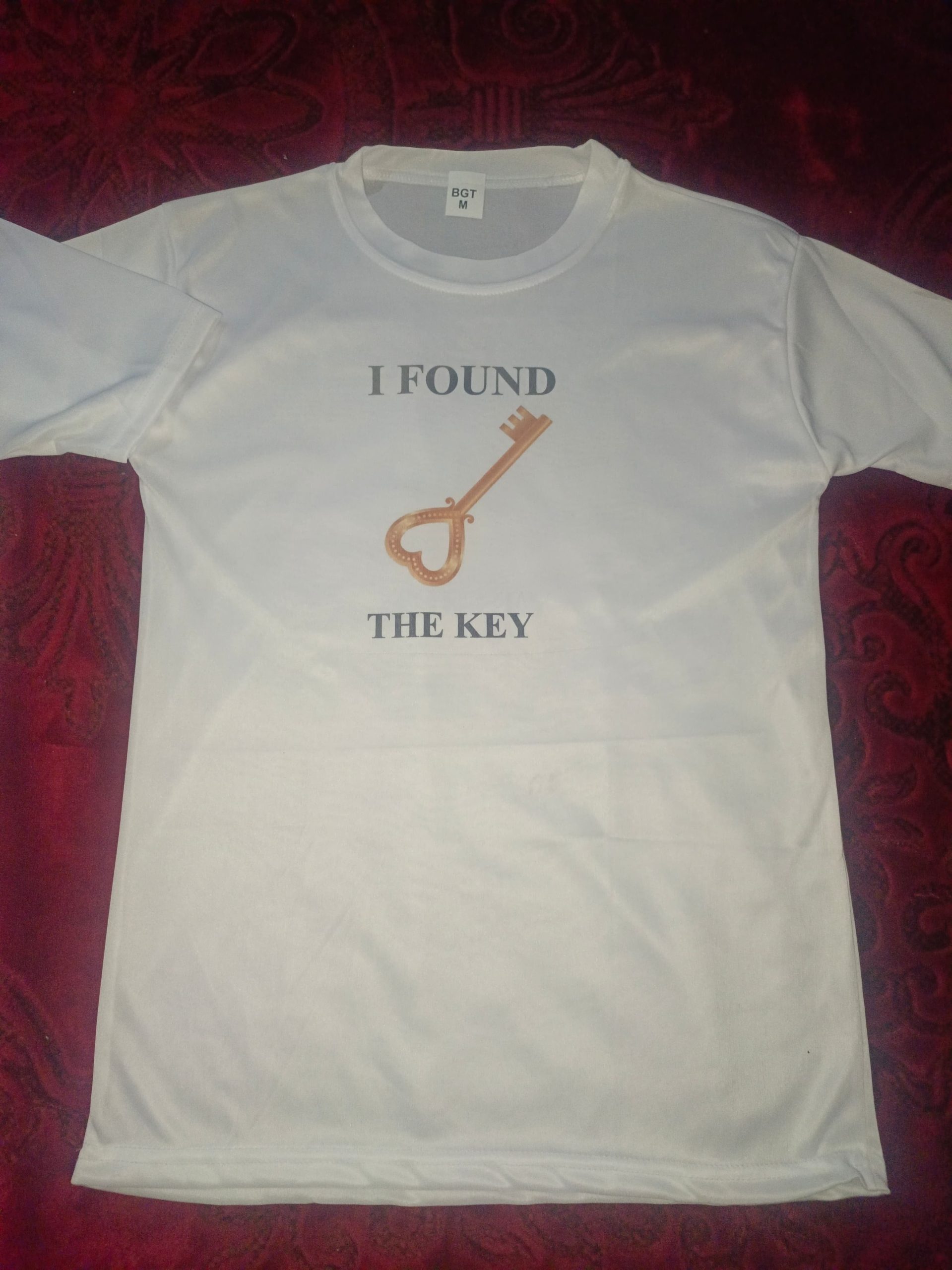 The Key & My Heart Style White T-Shirt - Key & Heart Design T-Shirts Best Quality T-Shirts For Girls | T-Shirt For Women - T-Shirt For Men