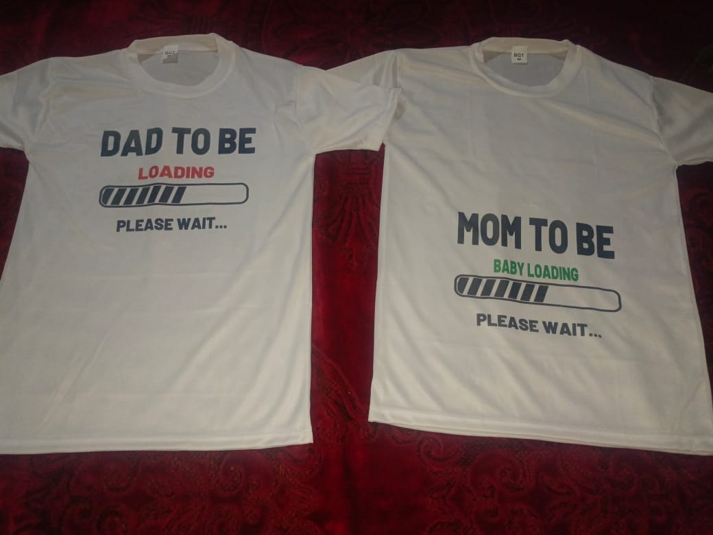 Combo Of Dad to Be & Mom to Be Style White T-Shirt with Cute Design Best Quality T-Shirts For Girls | T-Shirt For Women - T-Shirt For Men - Image 3