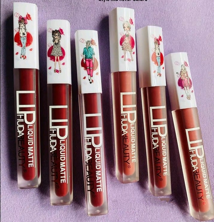 6-Piece Matte Lip Gloss Set Multicolor Shades, Long-Lasting Liquid Formula, Velvet Finish - Random Shades (without box) - Image 2