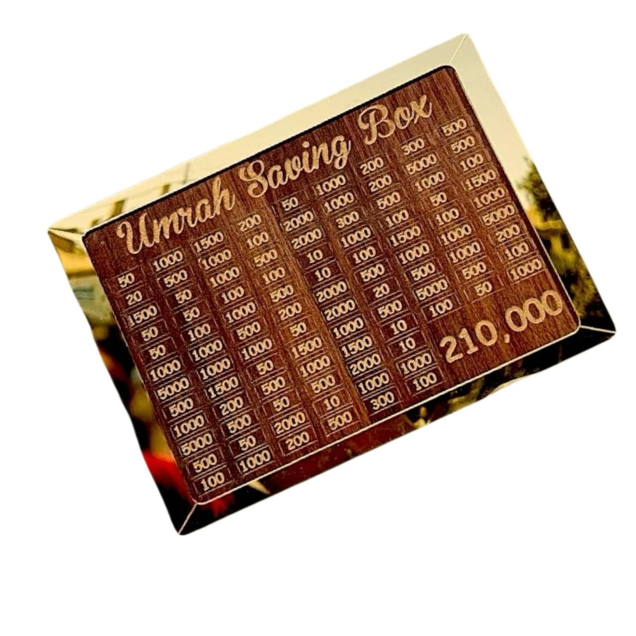 Umrah Saving Box - Box For Umrah Saving | Umrah Saving Box - Best Quality Umrah Saving Box - Umrah Saving Box Dark Brown, Wooden Money Box for Umrah - 210,000 - Image 2