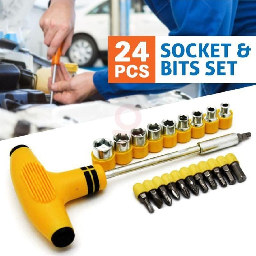 T-Bar Screwdriver Socket And Bits Set 24 Pcs - Image 4