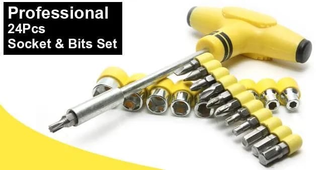T-Bar Screwdriver Socket And Bits Set 24 Pcs - Image 3