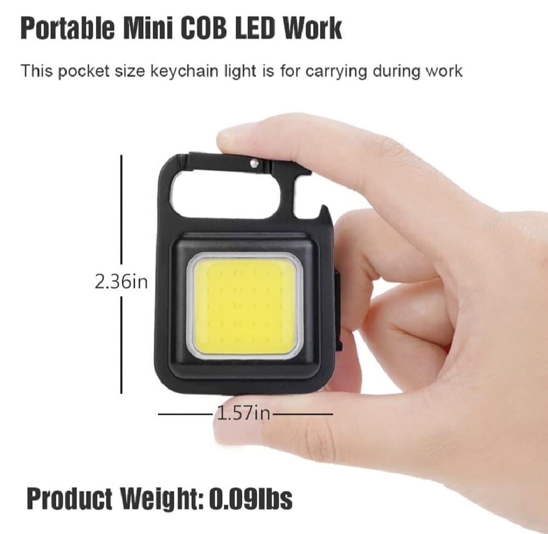 COB Small Flashlight, Keychain Work Light, USB Rechargeable, Mini LED Handheld t, 3 Light Modes Portable Pocket Light for Gift, Camping Emergency Fishing - Image 4