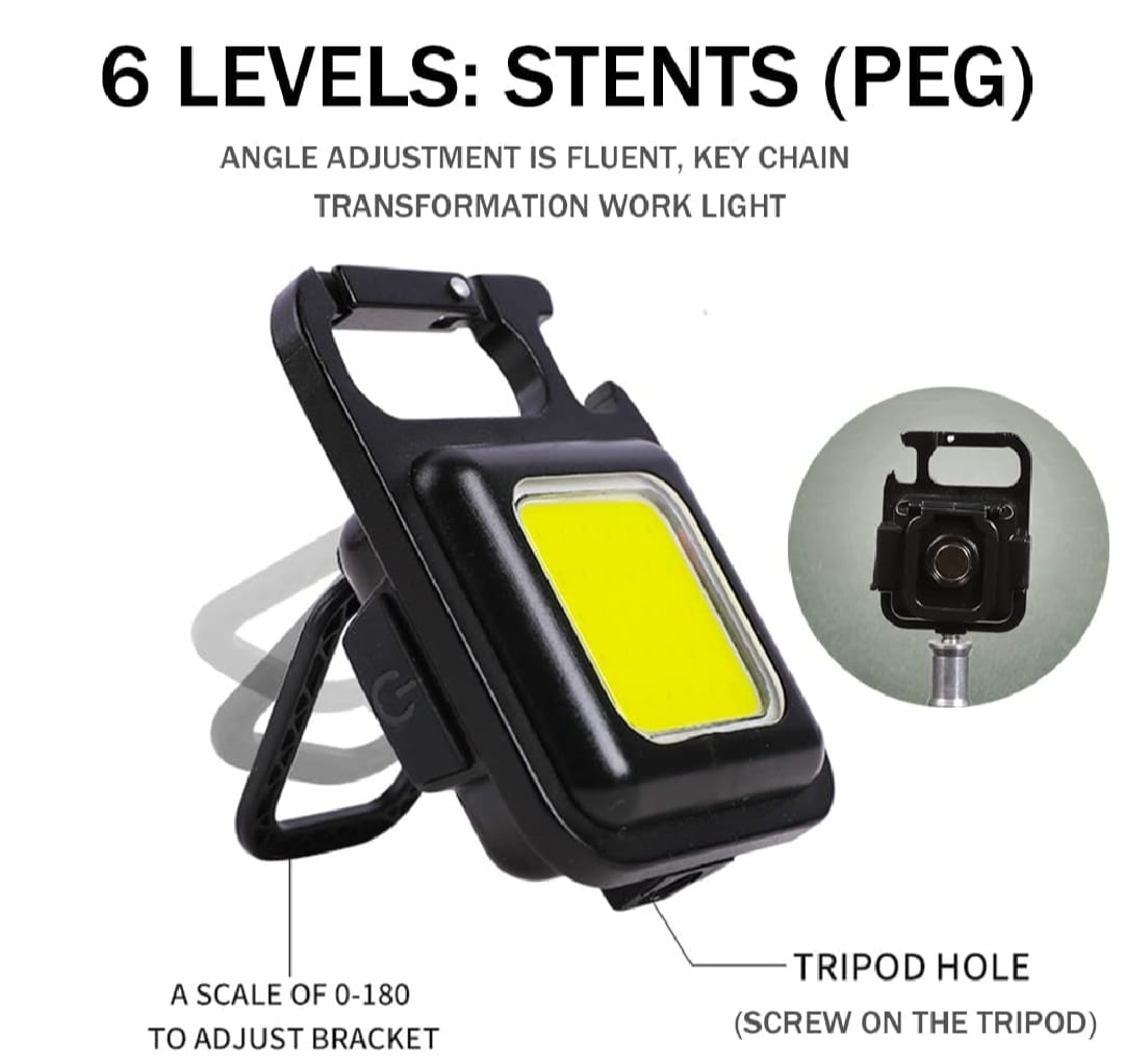 COB Small Flashlight, Keychain Work Light, USB Rechargeable, Mini LED Handheld t, 3 Light Modes Portable Pocket Light for Gift, Camping Emergency Fishing - Image 2