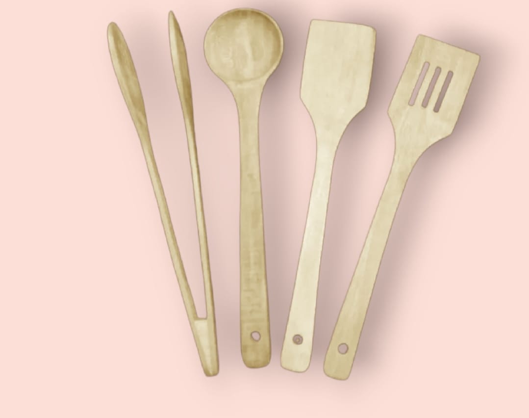 Pack of 4 Wooden Spoon Set - Image 2