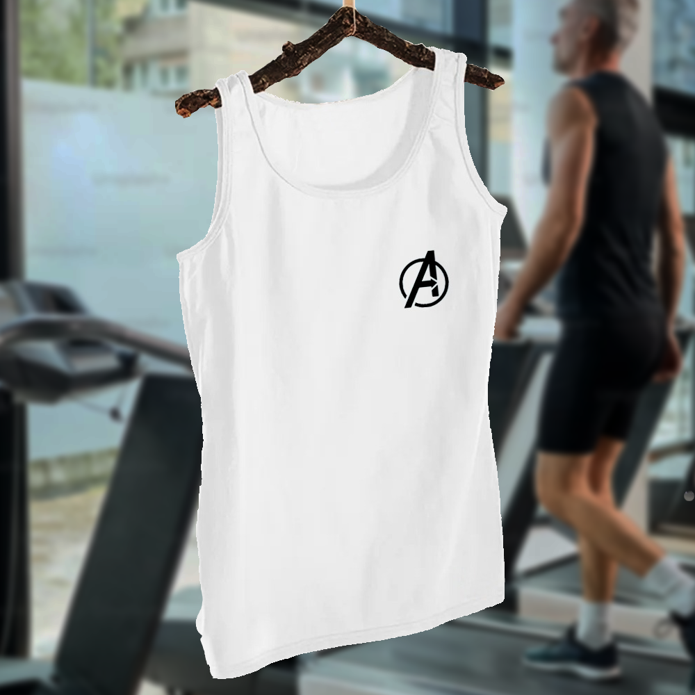 Pack of 1 Avengers Logo White Sando Jersey for Men | Sleeve-Less 100% Pure Sando