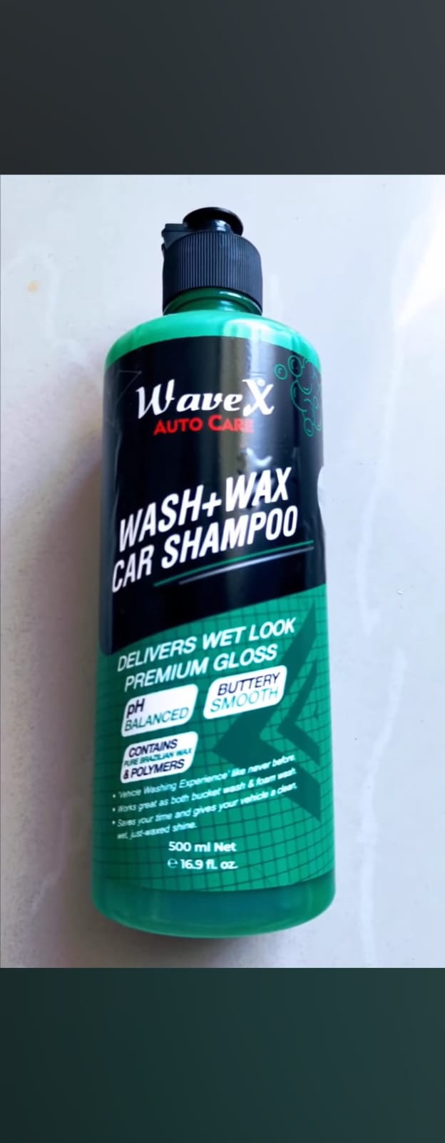 WaveX Auto Care | Wash + Wax Car Shampoo 200ml | Delivers Wet Look & Premium Gloss | Made in Pakistan