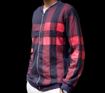 Men's Stylish Zipper Jacket with Contrast Checked Zipper | Jacket For Men's & Boys | Stylish Jacket For Formal & Casual Wear | Checked Design Jacket - Image 5