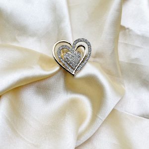 1 Piece Imported Radiant Double Heart Crystal Ring A Love That Shines ???? | Best Quality Adjustable Ring | Ring For Girls & Women