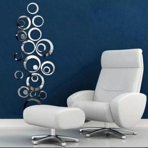 24 pcs Acrylic Mirror 3D Wall Stickers Living Room Personalized Interior Decoration