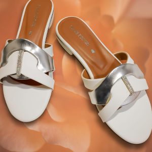 White & Silver Premium Slippers Elegant Design, Comfy Feel & Stylish Look | Slipper | Slipper For Women (With Box)