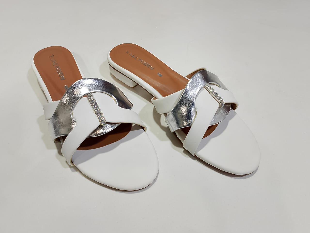 White & Silver Premium Slippers Elegant Design, Comfy Feel & Stylish Look | Slipper | Slipper For Women (With Box) - Image 2
