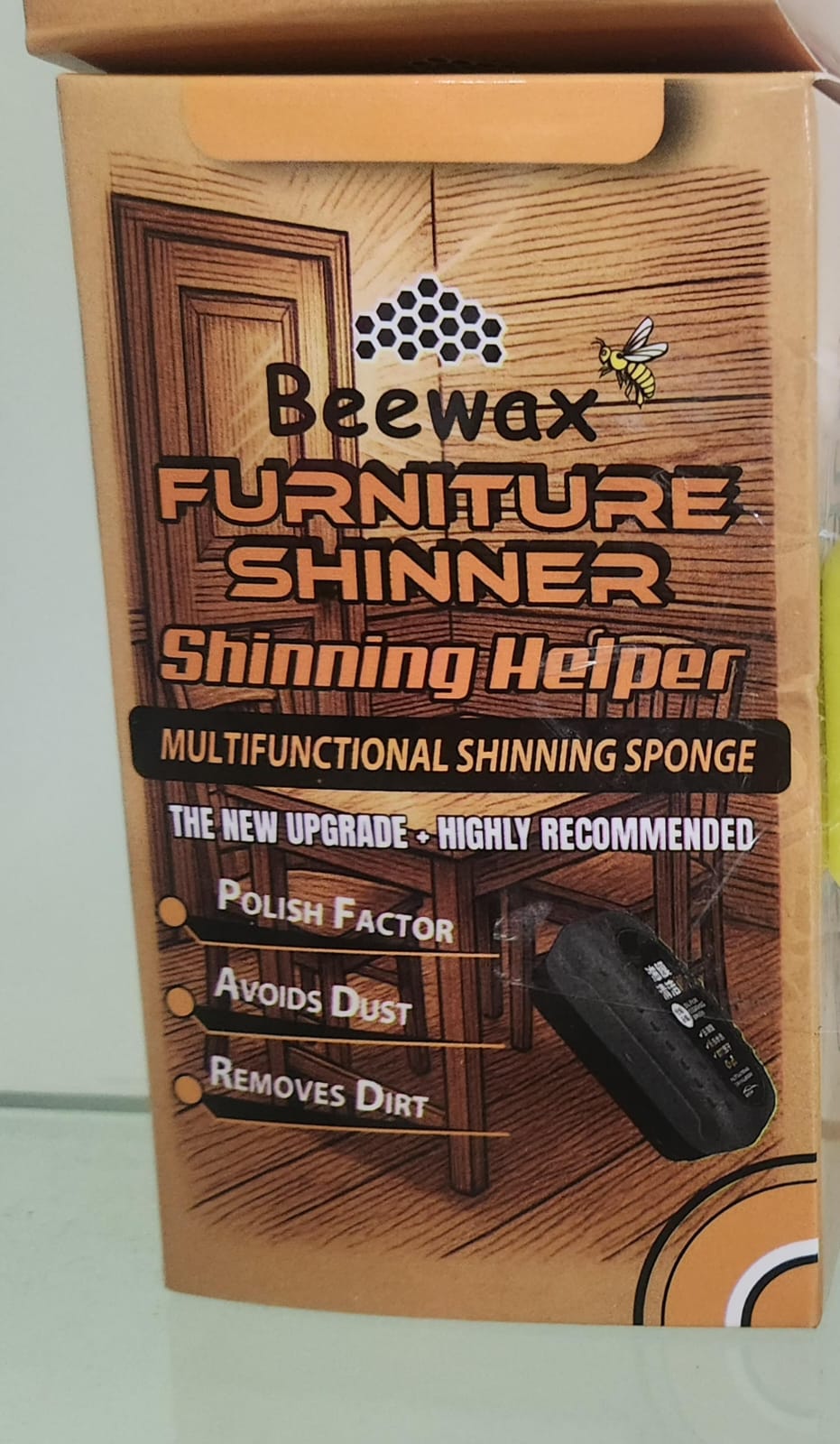 Beeswax Furniture Shiner Sponge Wood Polish & Cleaner for a Natural Shine