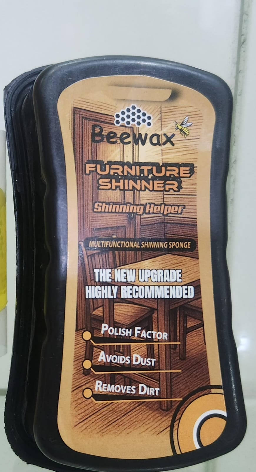 Beeswax Furniture Shiner Sponge Wood Polish & Cleaner for a Natural Shine - Image 2