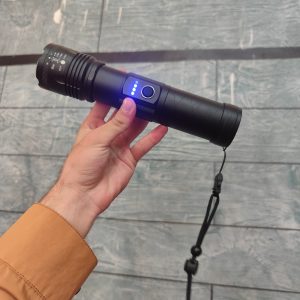 Tactical LED Flashlight Kit SP-38-1  Rechargeable High Power Torch with 3x18650 Batteries & Portable Hard Case (Range 1.5km)
