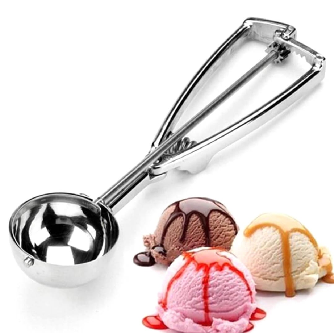Premium Stainless Steel Ice Cream Scoop Heavy Duty Metal Scooper Spoon, Dishwasher Safe, Ergonomic Handle for Frozen Yogurt, Gelato, Sundaes & More Medium, Silver - Image 4