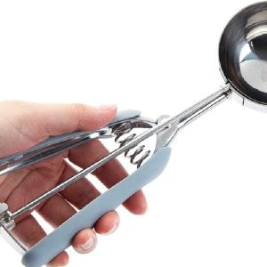 Premium Stainless Steel Ice Cream Scoop Heavy Duty Metal Scooper Spoon, Dishwasher Safe, Ergonomic Handle for Frozen Yogurt, Gelato, Sundaes & More Medium, Silver