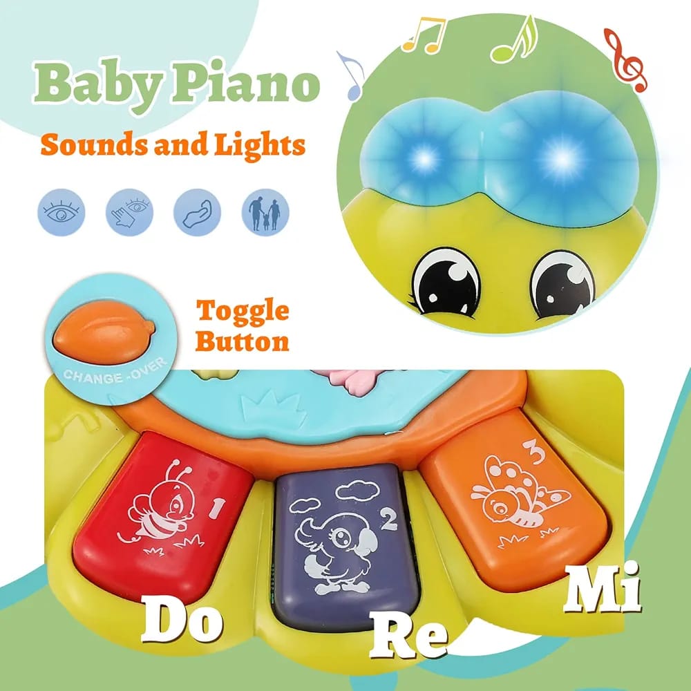 TOEY PLAY Baby Toy with Caterpillar for 12+ Months, Musical Piano Keyboard with Songs, Lights and Animal Sounds, Interactive Toys for Early Learning, Gifts for Little Kids, Boys, Girls 1 Year - Image 2