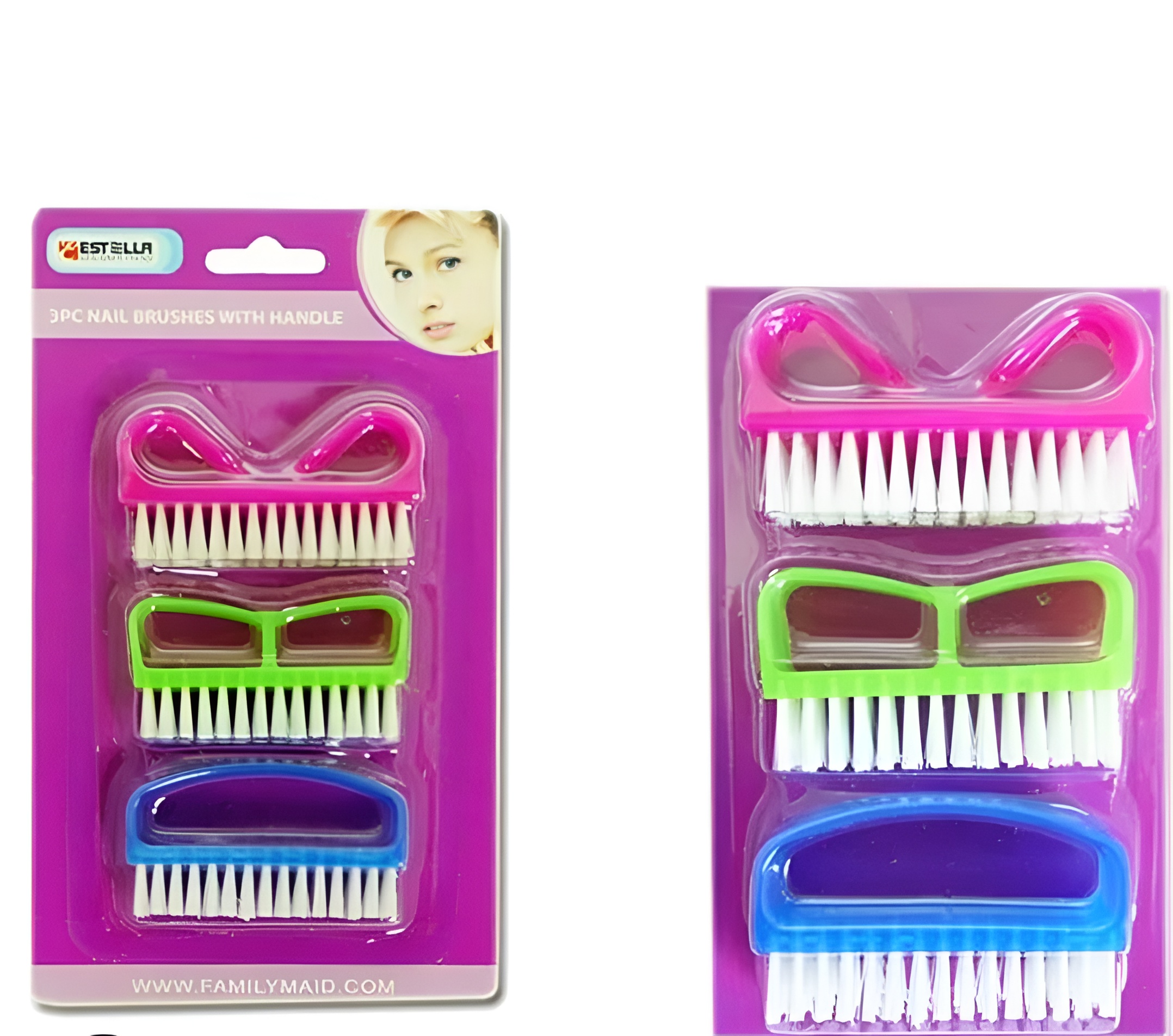 Pack Of 3 Nail Brush Set with Handle Soft & Durable Bristles for Cleaning Hands, Feet, Nails & Cuticles, Removes Dirt, Grime & Grease, Assorted Colors (Random Color) - Image 4